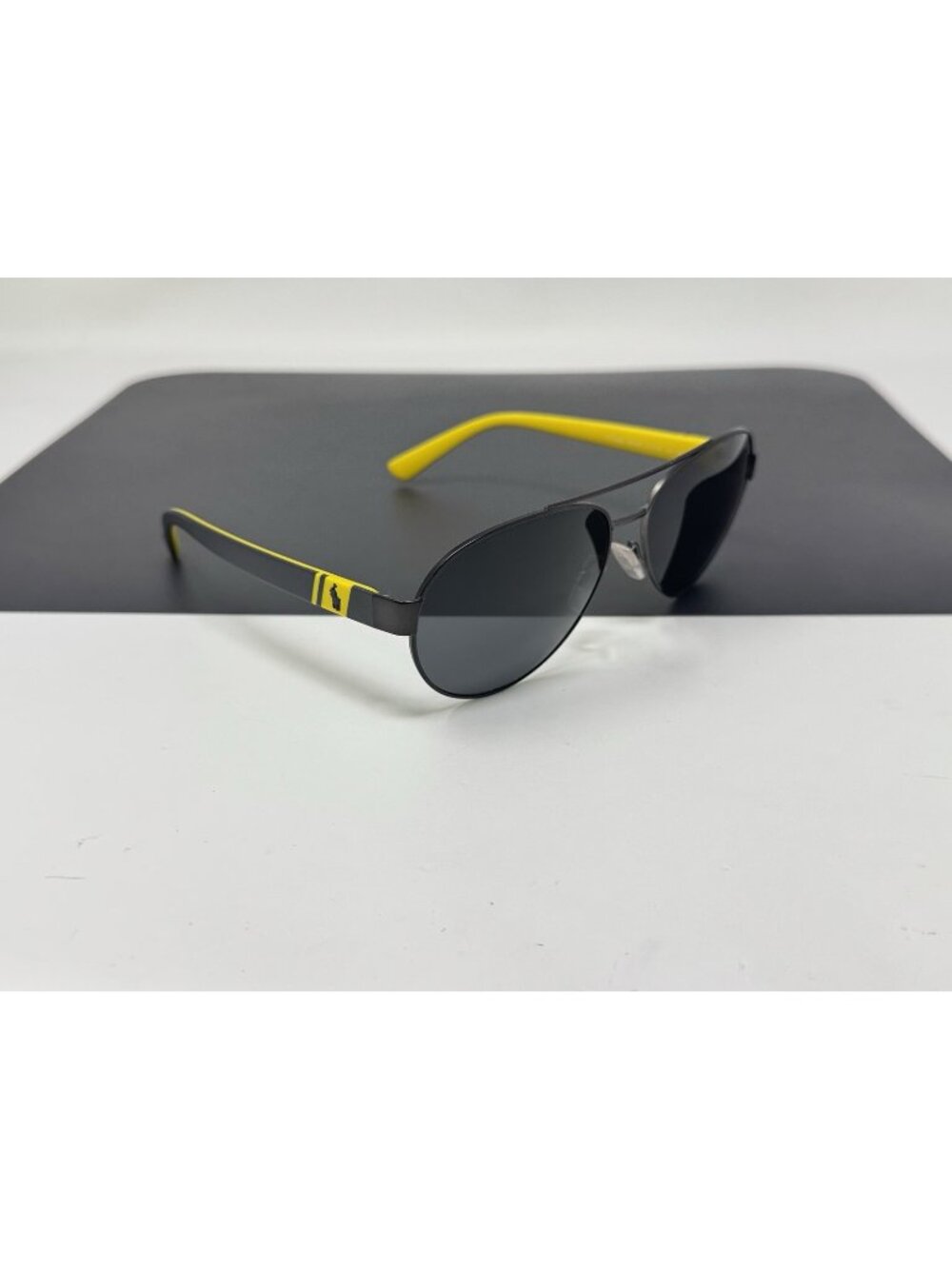 Polo Ralph Lauren PH 3098 9310/87 Black Yellow 61-15-145 Aviator Sunglasses